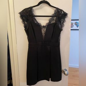BCBGeneration Mini Black evening dress with lace